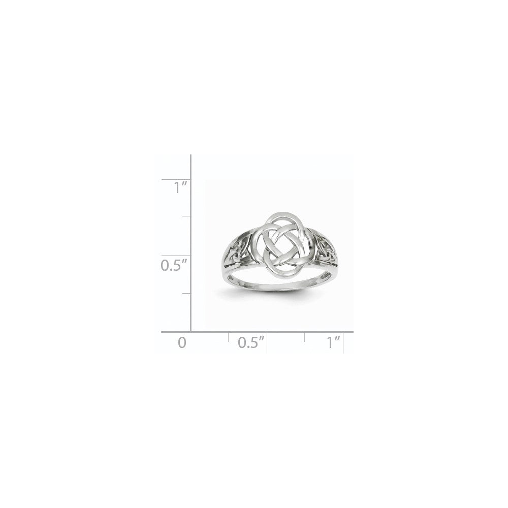14K Weißgold Damen-Ring mit keltischem Knoten