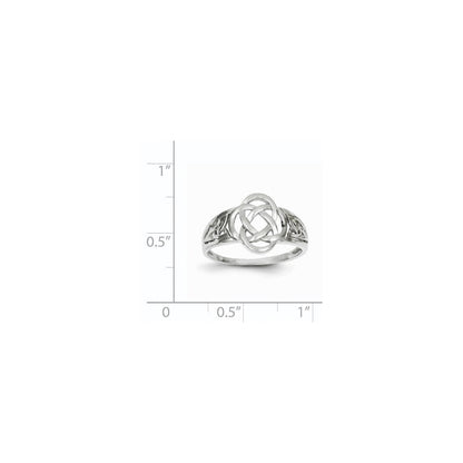 14K Weißgold Damen-Ring mit keltischem Knoten