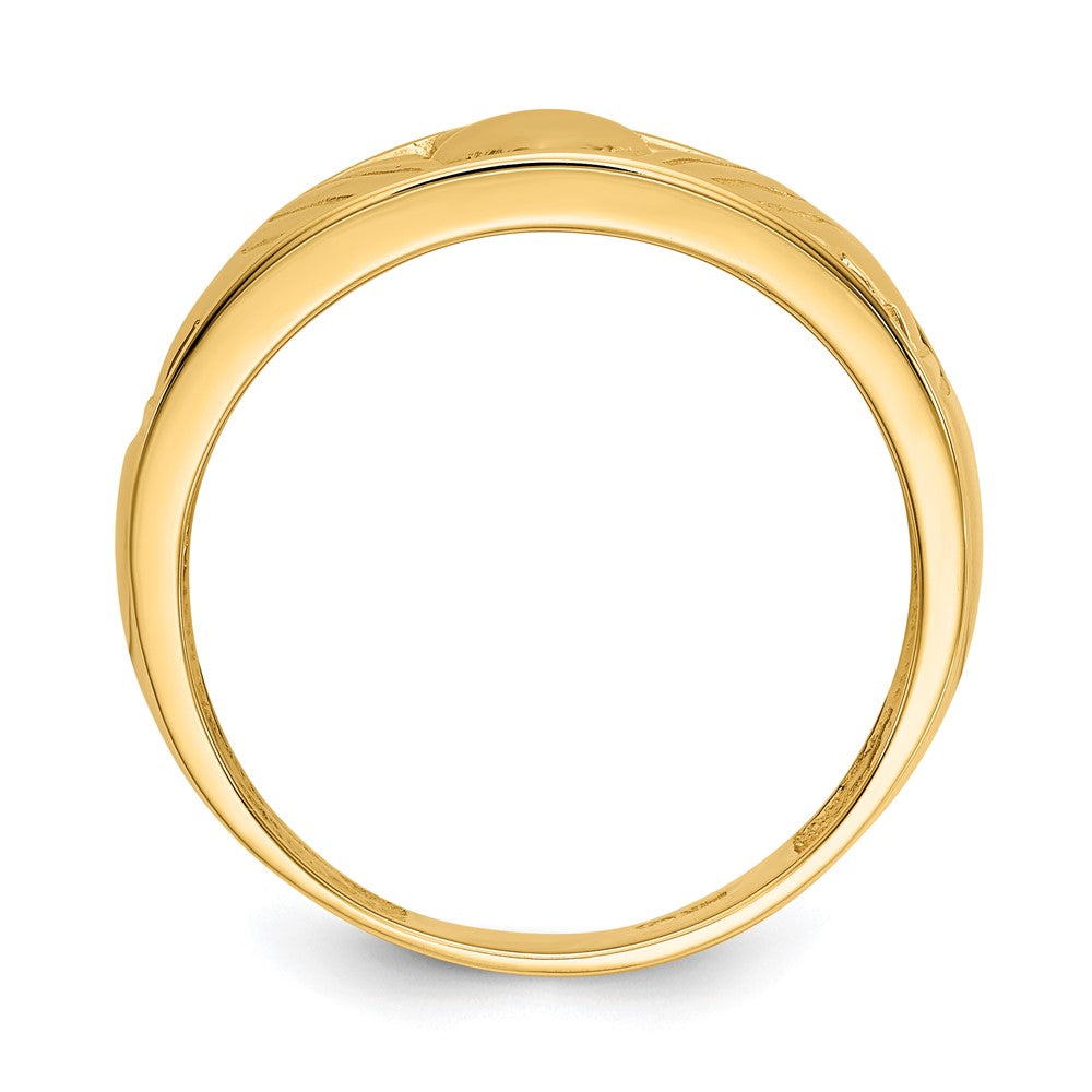 14K Gelbgold Herren-Claddagh-Ring, poliert
