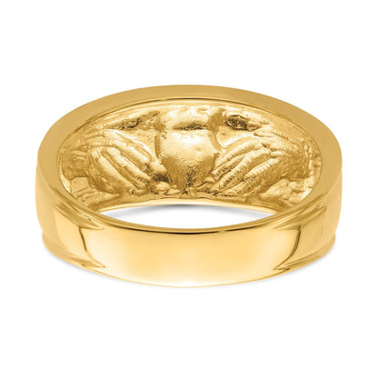14K Gelbgold Herren-Claddagh-Ring, poliert