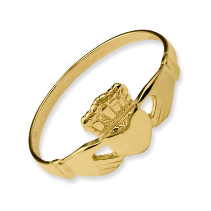 14K Gelbgold Polierter Damen-Claddagh-Ring