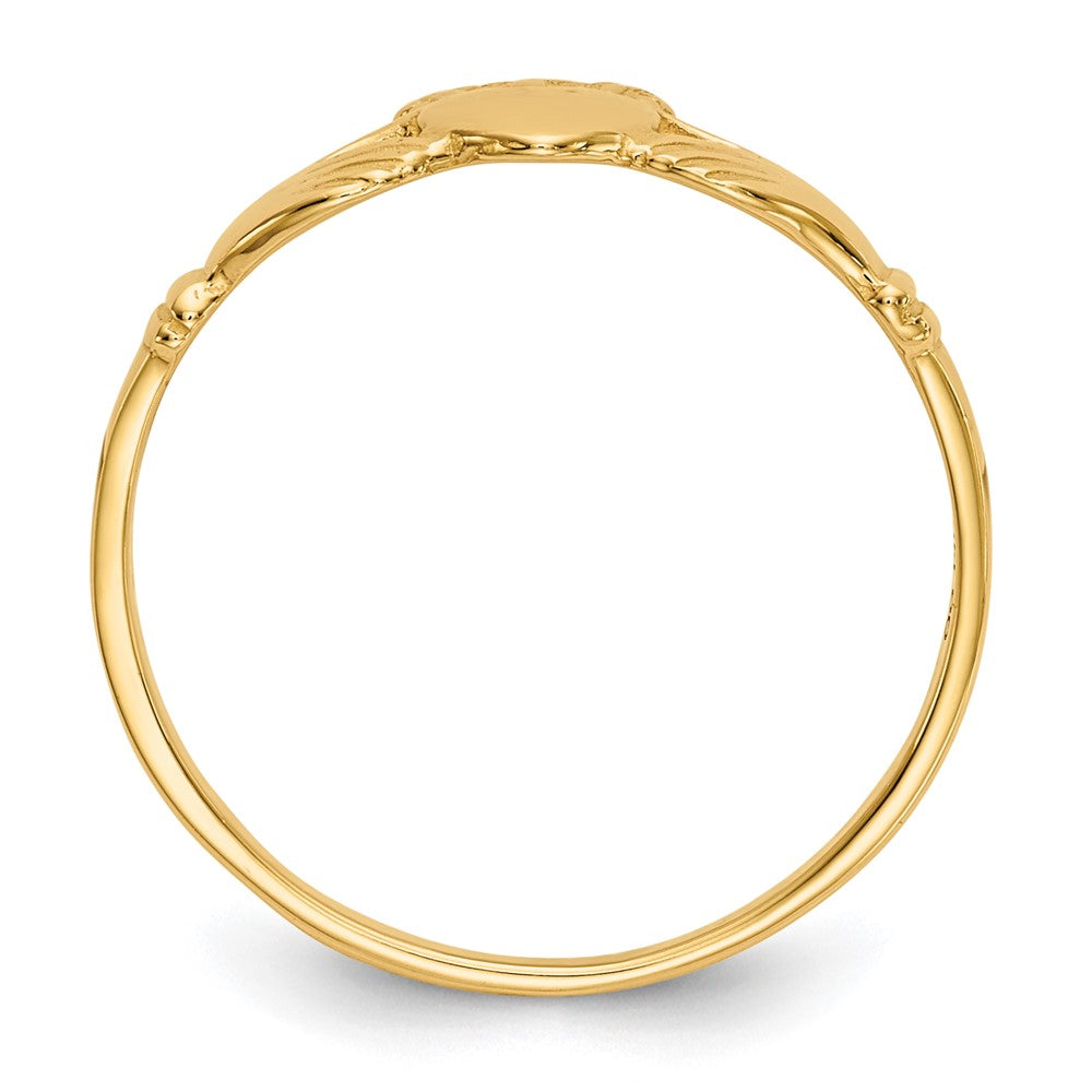 14K Gelbgold Polierter Damen-Claddagh-Ring