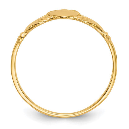 14K Gelbgold Polierter Damen-Claddagh-Ring