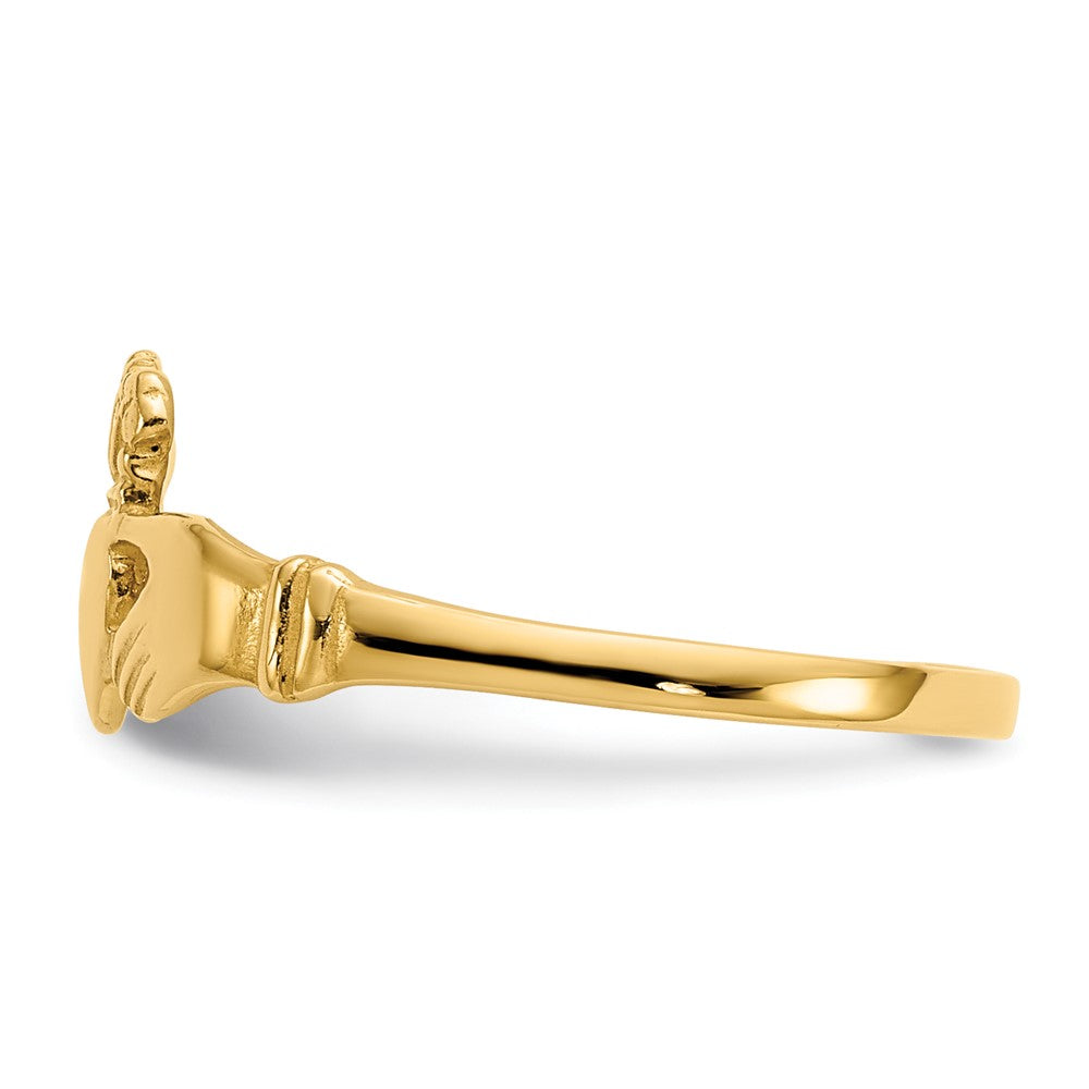 14K Gelbgold Polierter Damen-Claddagh-Ring