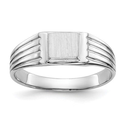 14K Weißgold Siegelring für Kinder