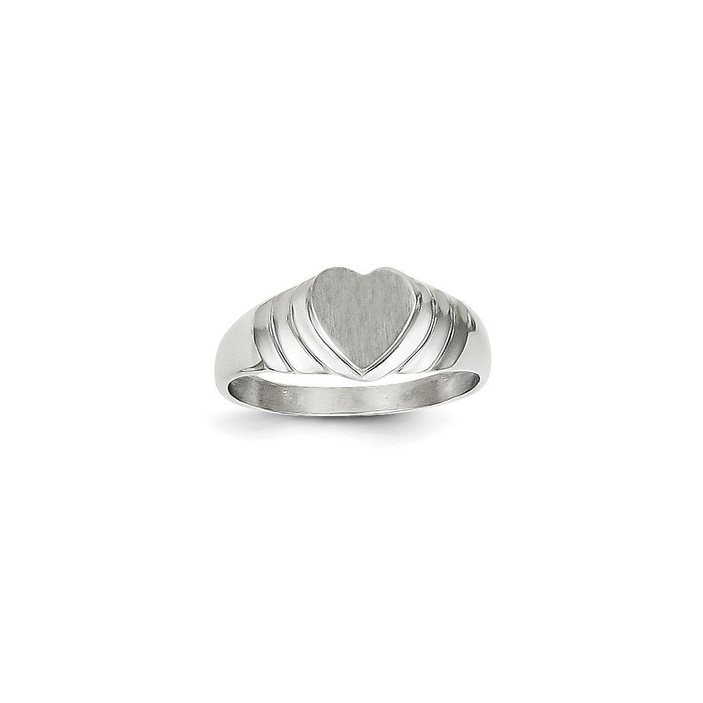 14K Weißgold Kinder-Herz-Siegelring