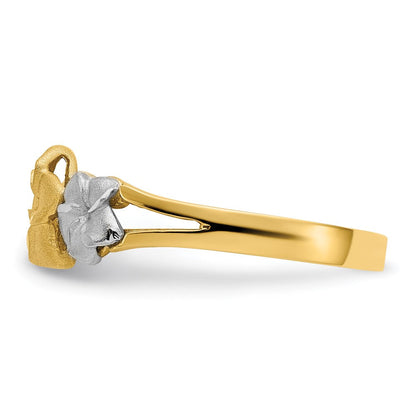 14K Tricolor-Gold Plumeria-Ring