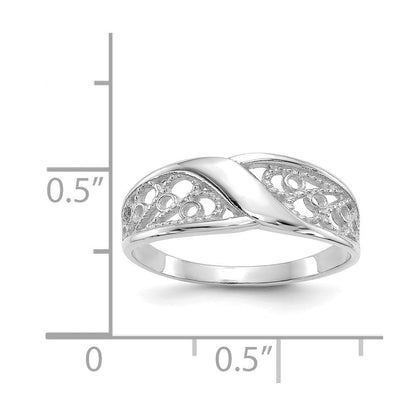 14K Weißgold Filigranring