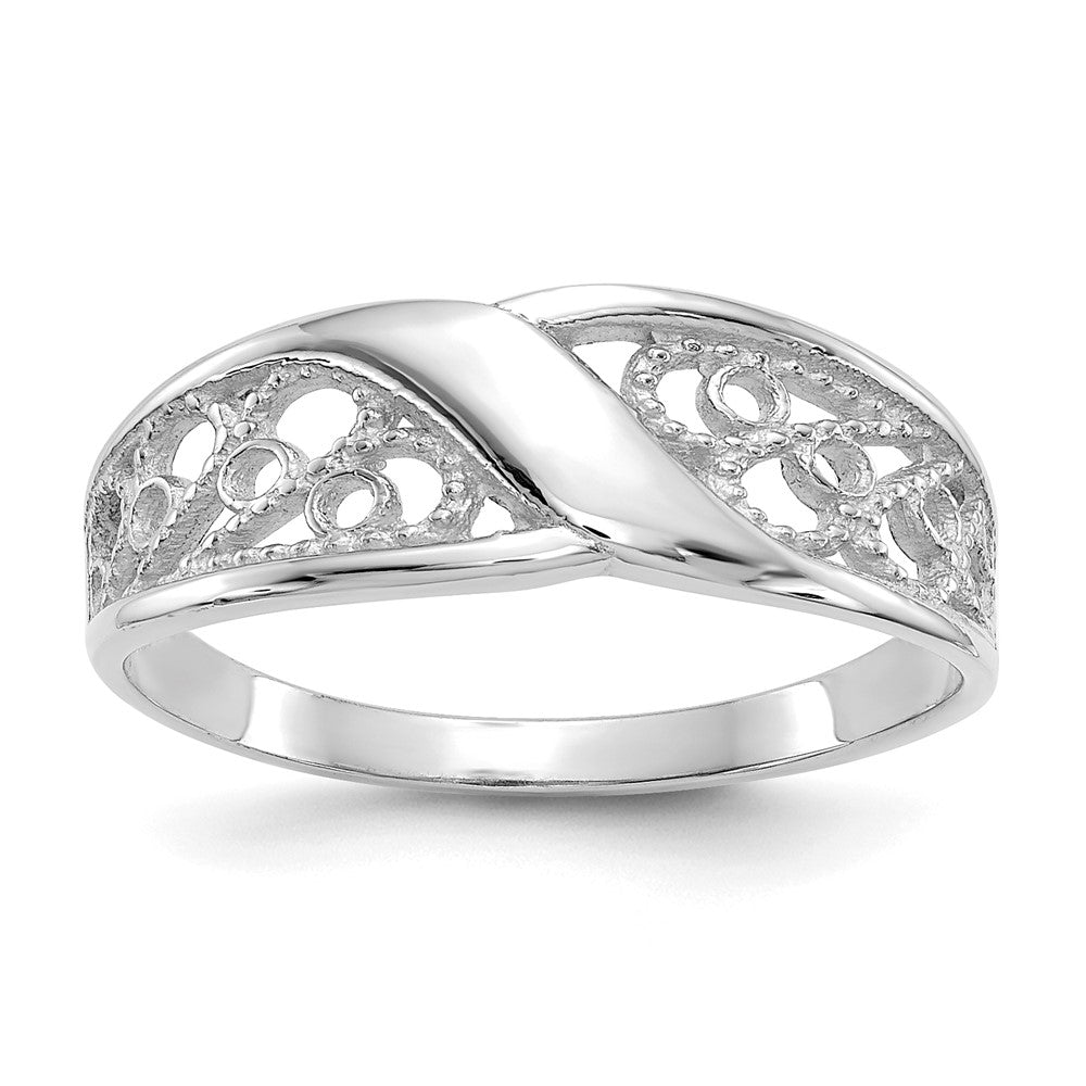 14K Weißgold Filigranring