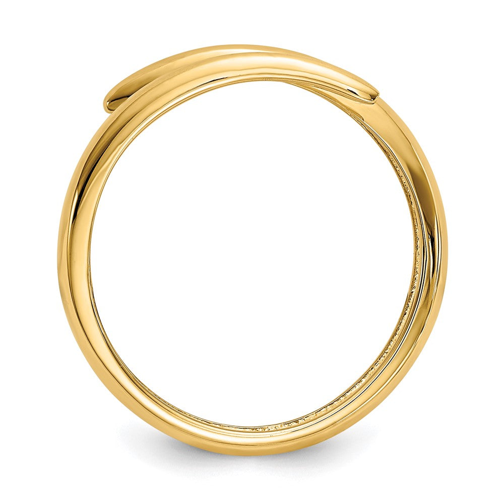 14K Gelbgold Polierter Bypass-Ring