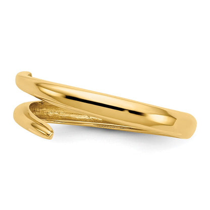 14K Gelbgold Polierter Bypass-Ring