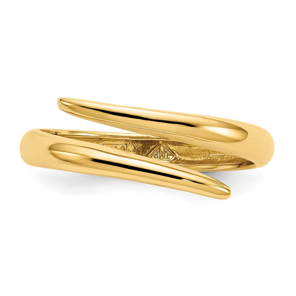 14K Gelbgold Polierter Bypass-Ring