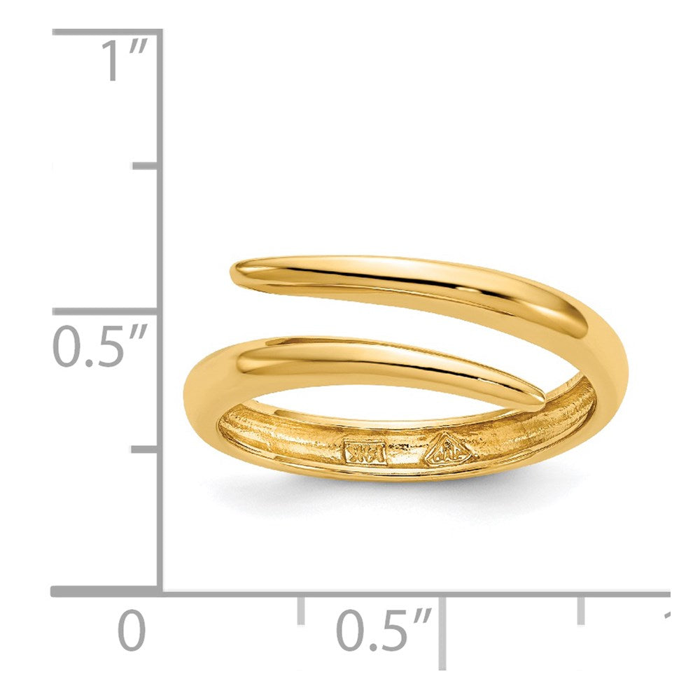 14K Gelbgold Polierter Bypass-Ring