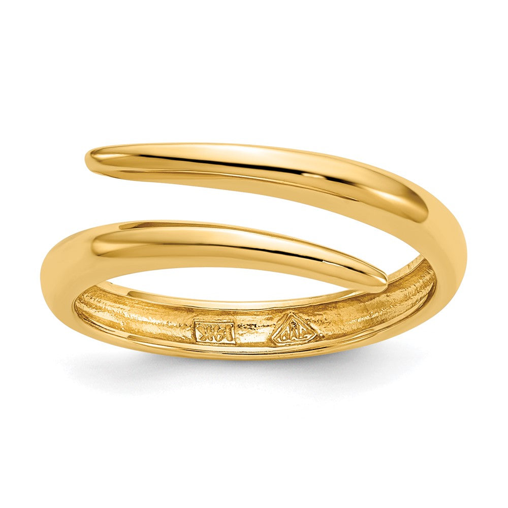 14K Gelbgold Polierter Bypass-Ring
