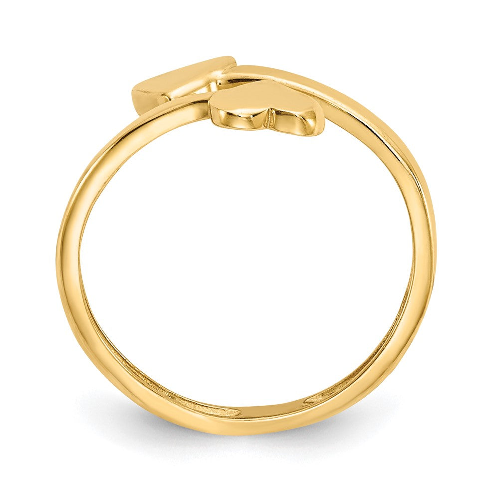 14K Gelbgold Doppelt Herz Zehenring