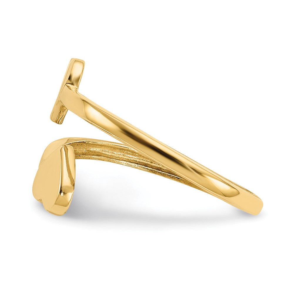 14K Gelbgold Doppelt Herz Zehenring