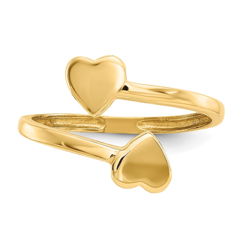 14K Gelbgold Doppelt Herz Zehenring