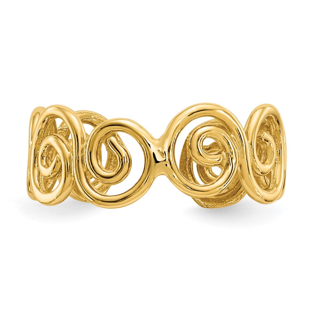 14K Gelbgold Ranke Zehenring