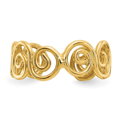 14K Gelbgold Ranke Zehenring