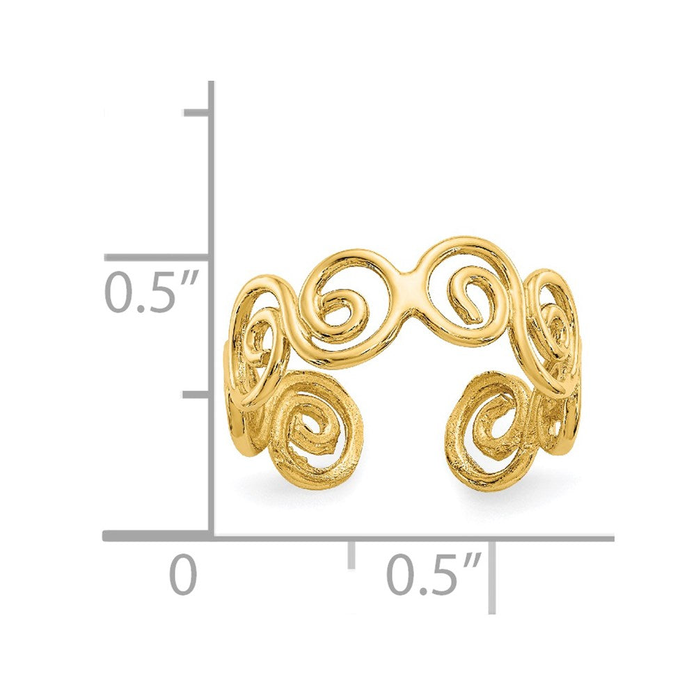 14K Gelbgold Ranke Zehenring