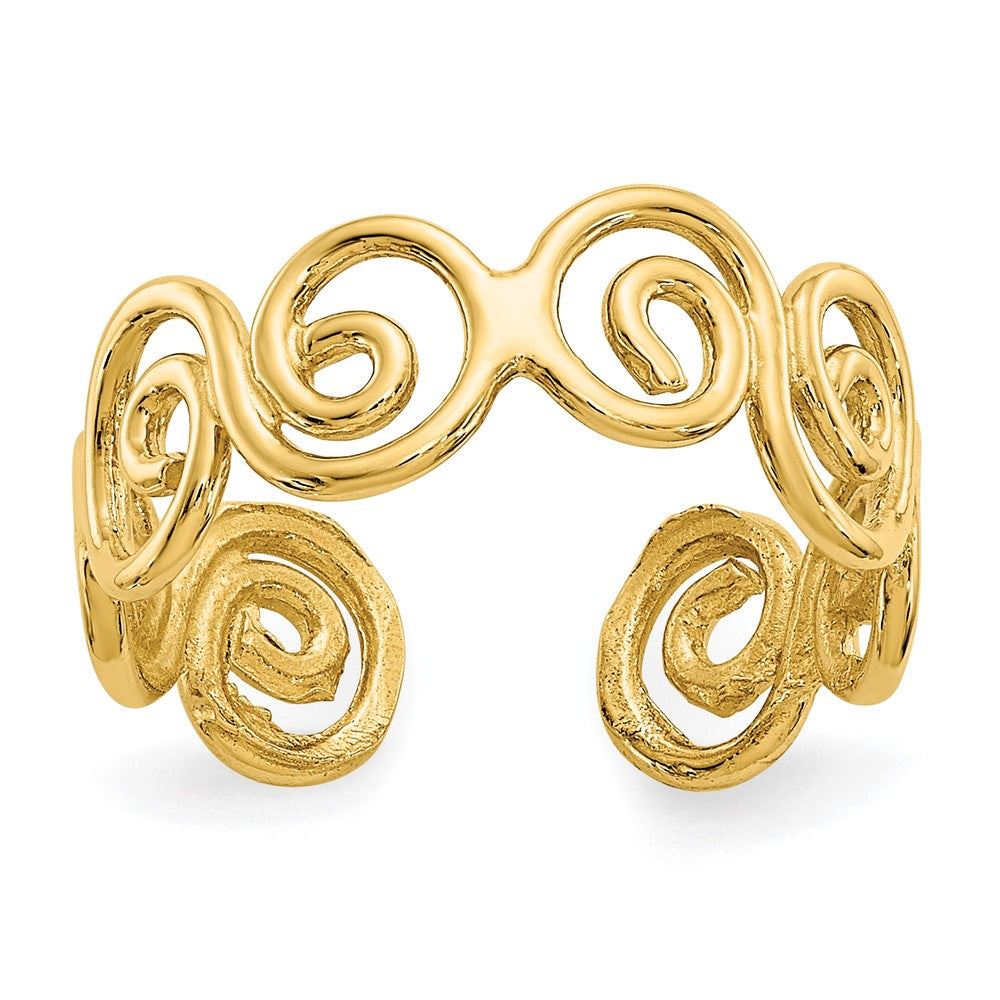 14K Gelbgold Ranke Zehenring