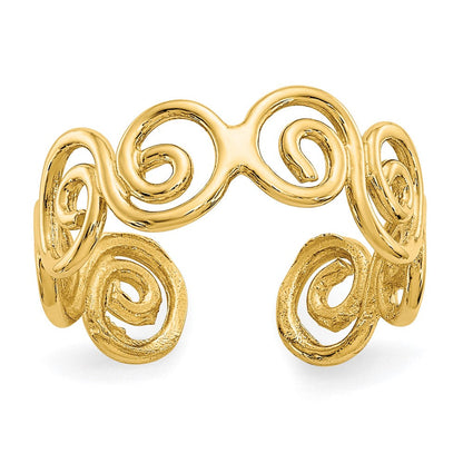 14K Gelbgold Ranke Zehenring