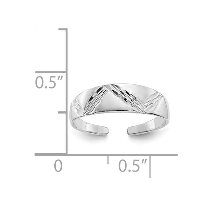 14K Weißgold Fantasie Zehenring