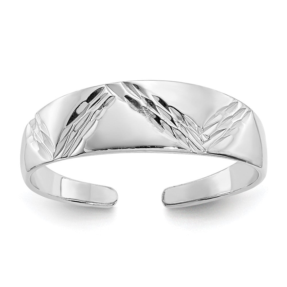 14K Weißgold Fantasie Zehenring