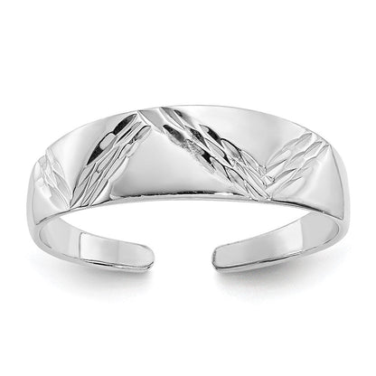 14K Weißgold Fantasie Zehenring