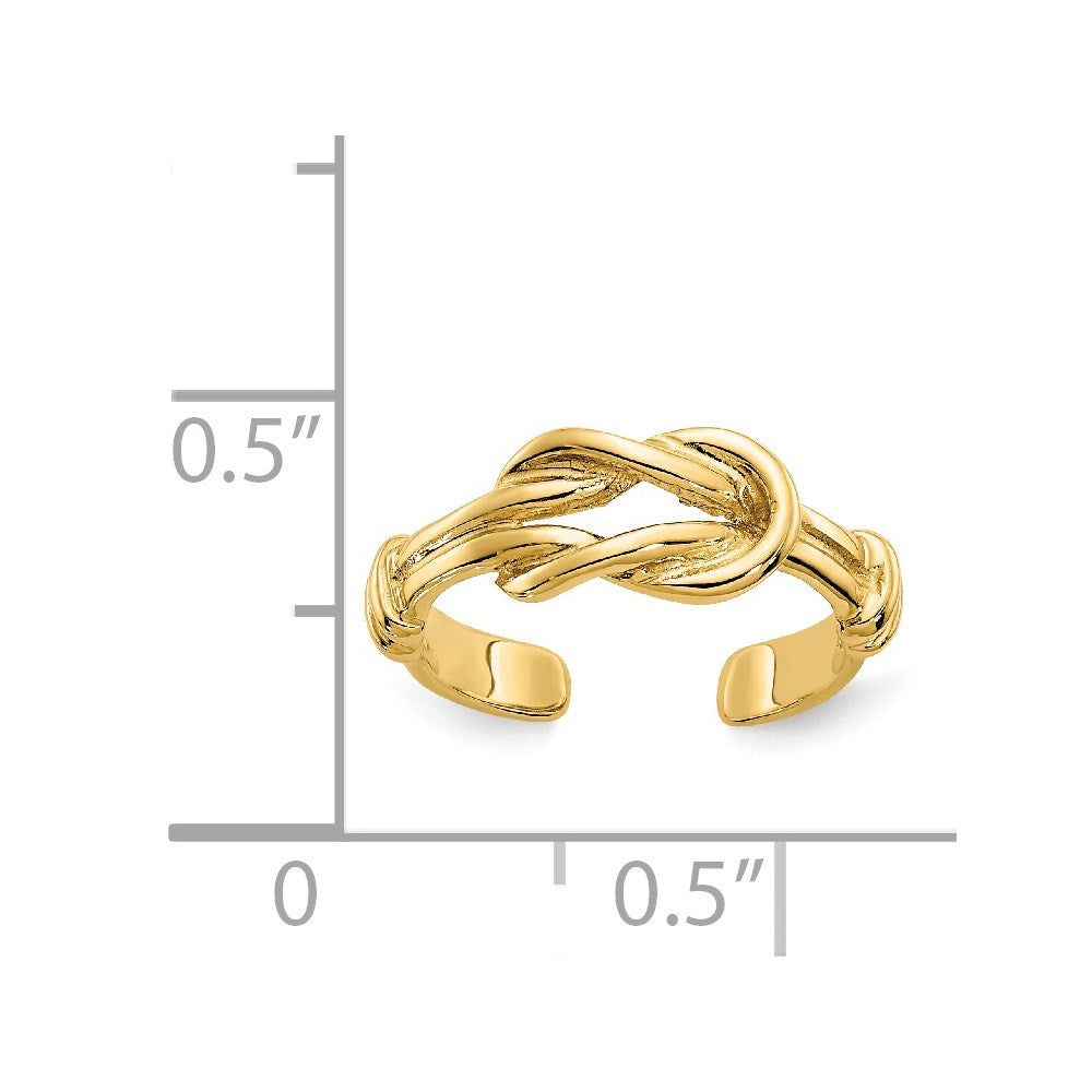 14K Gelbgold Liebe Knoten Zehenring