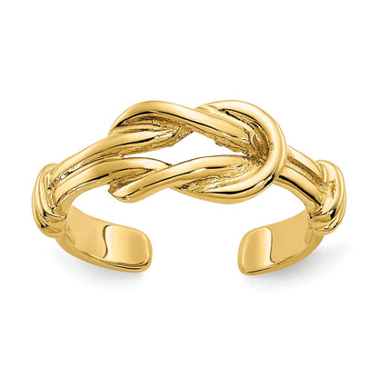 14K Gelbgold Liebe Knoten Zehenring