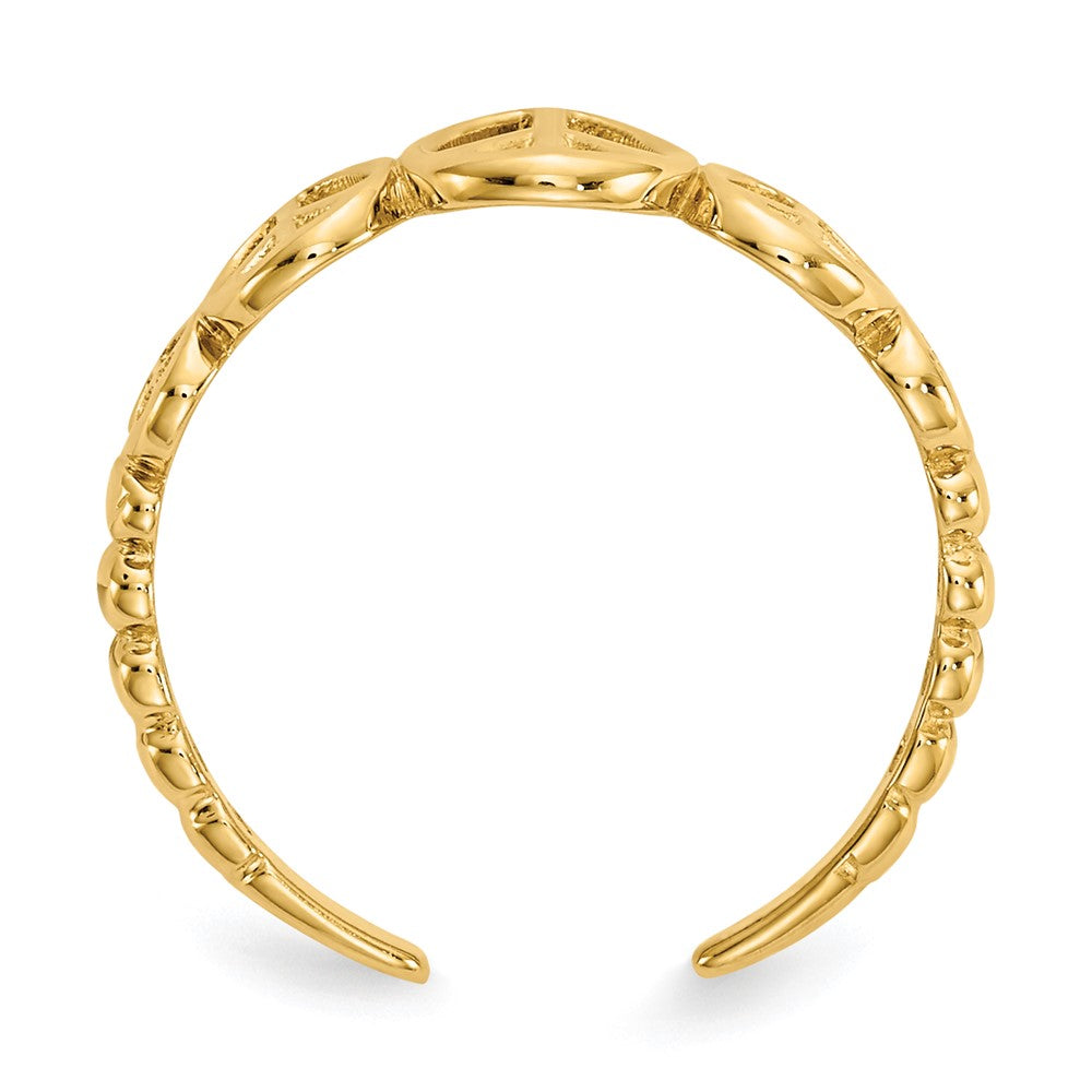 14K Gelbgold Frieden Zeichen Zehenring