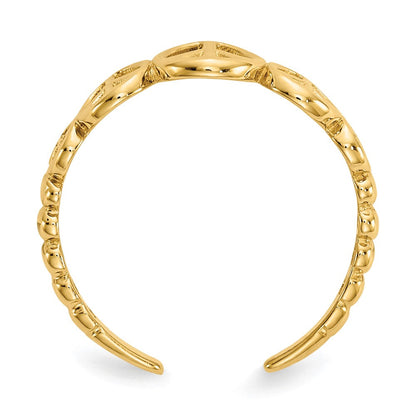 14K Gelbgold Frieden Zeichen Zehenring