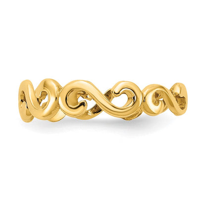 14K Gelbgold Wirbel Zehenring