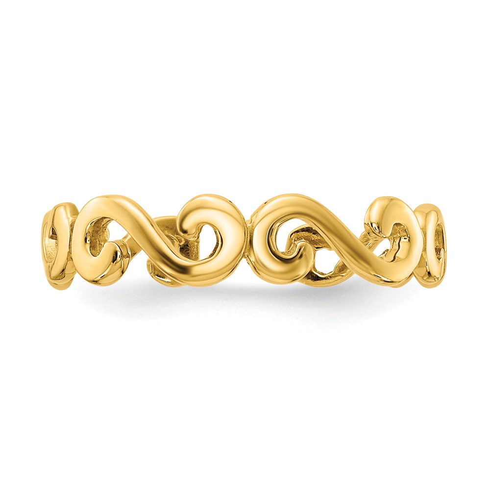 14K Gelbgold Wirbel Zehenring