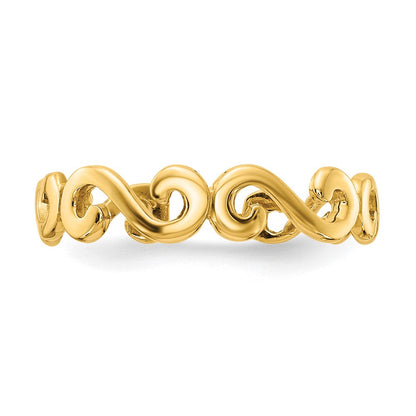 14K Gelbgold Wirbel Zehenring