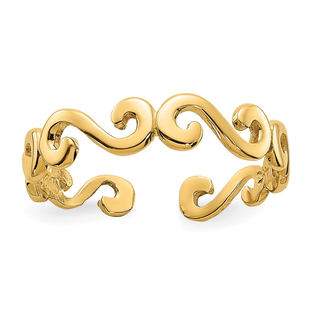 14K Gelbgold Wirbel Zehenring