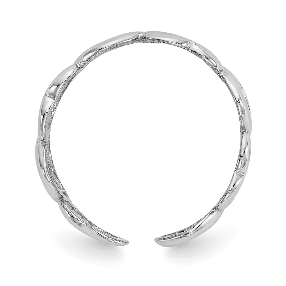 14K Weißgold Herz Zehenring