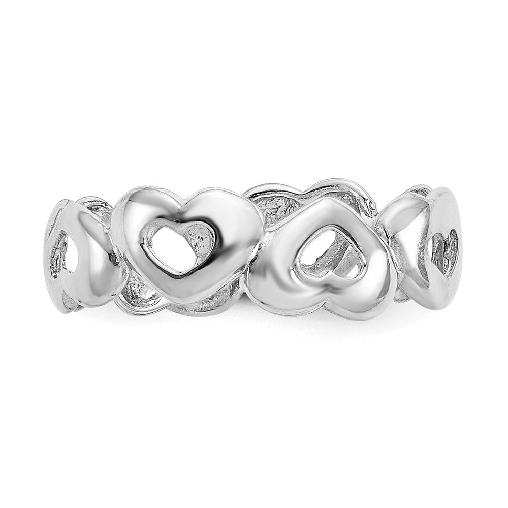 14K Weißgold Herz Zehenring