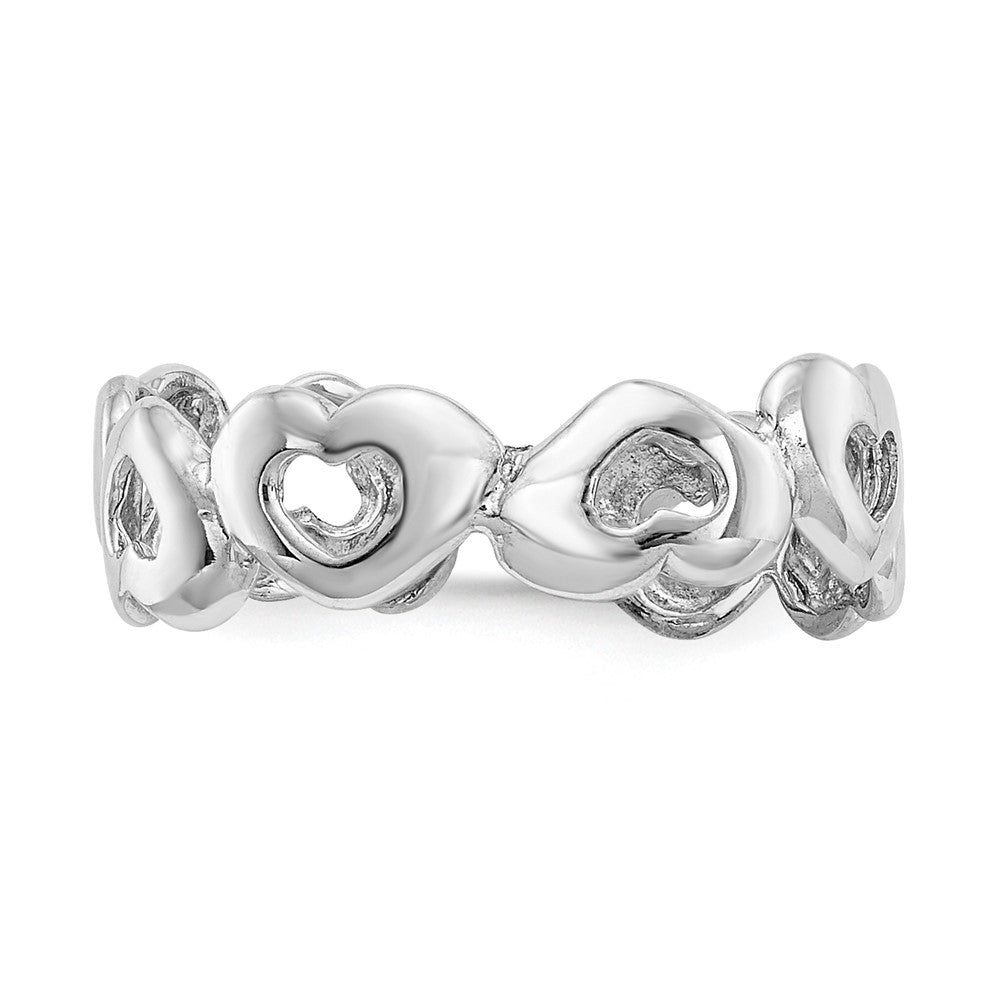 14K Weißgold Herz Zehenring