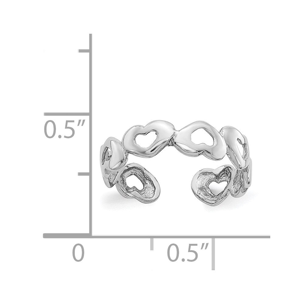 14K Weißgold Herz Zehenring