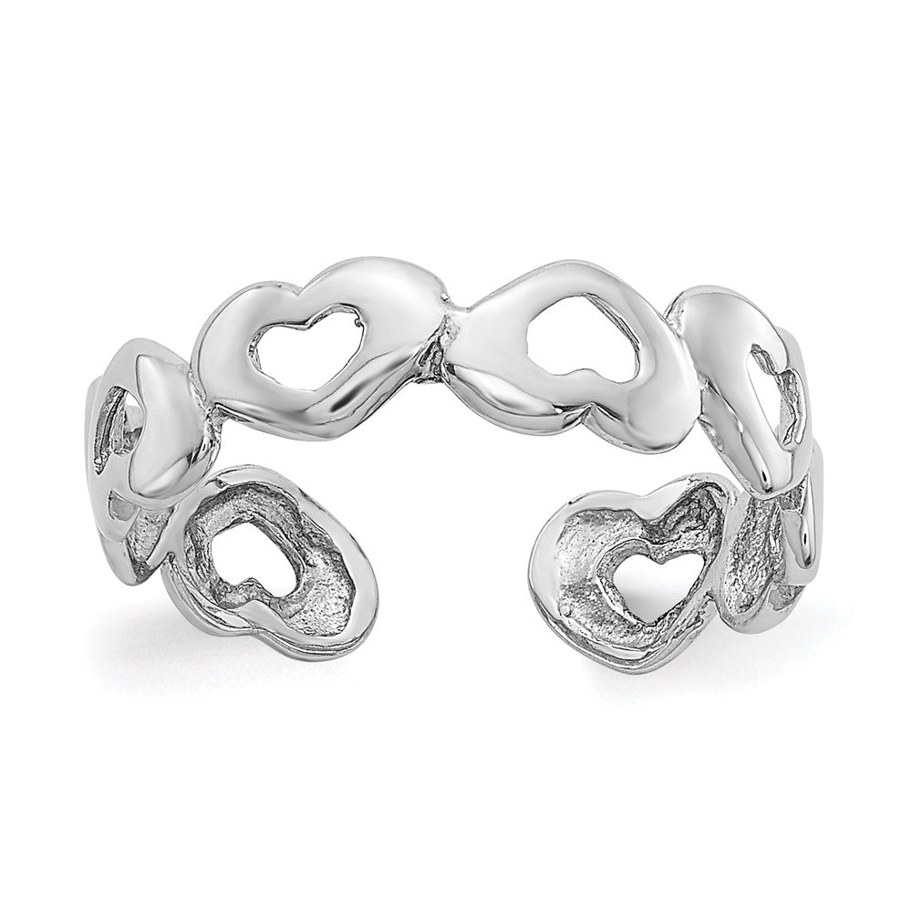 14K Weißgold Herz Zehenring