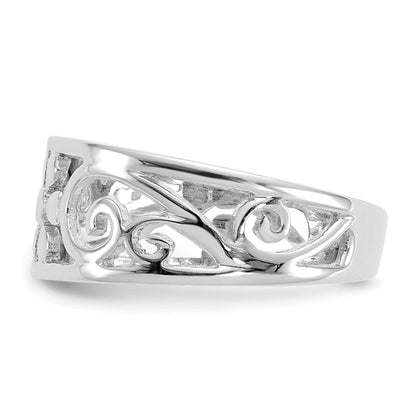 14K Weißgold Blumen Zehenring