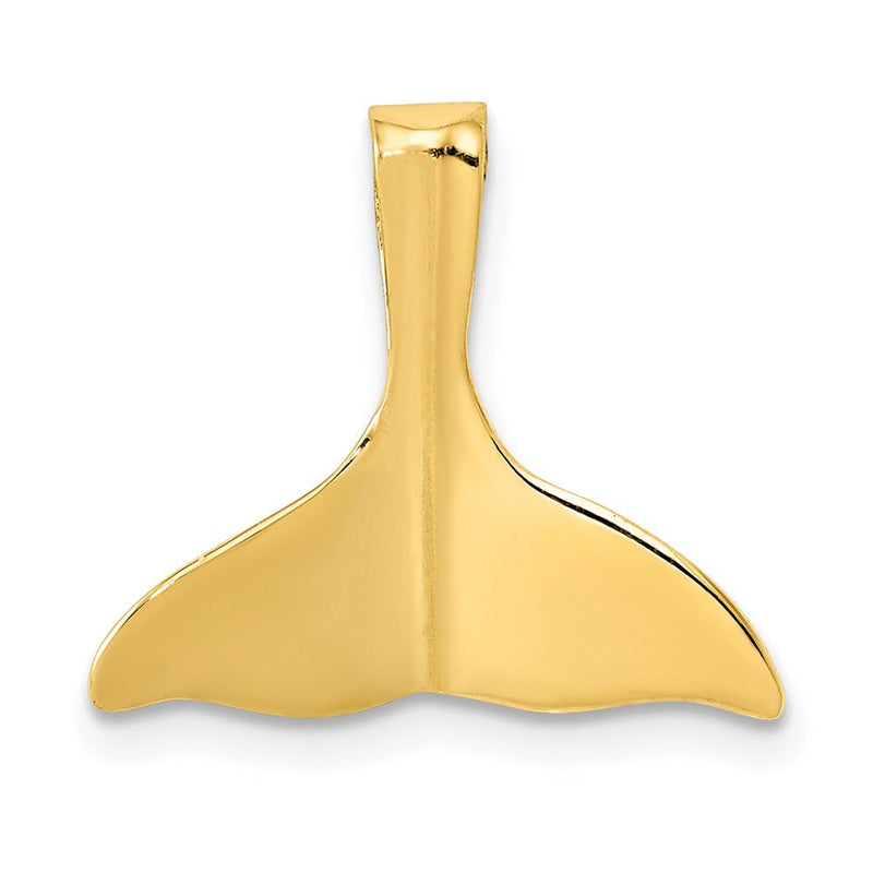 14K Gelbgold 3-d Poliert Wal Schwanz Anhänger