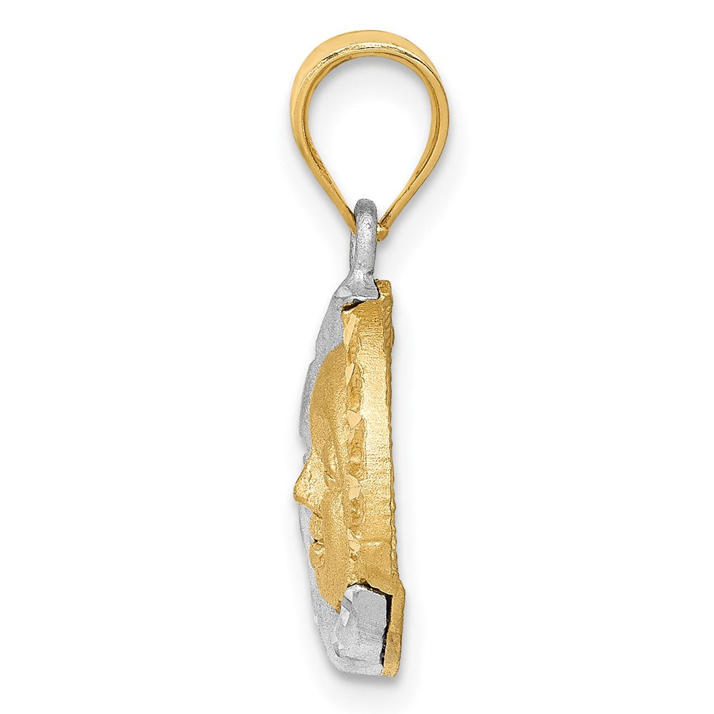 14K Bicolor Gold Sonne-und-Mond-Charm