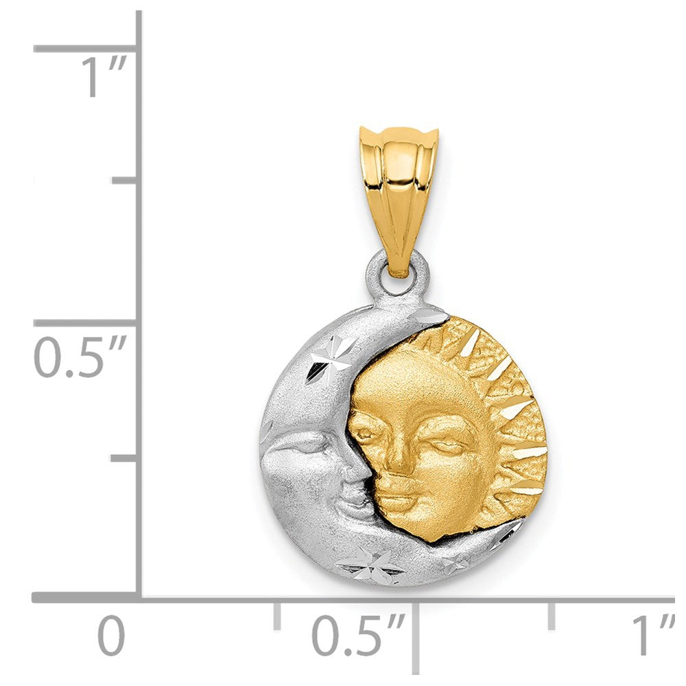 14K Bicolor Gold Sonne-und-Mond-Charm