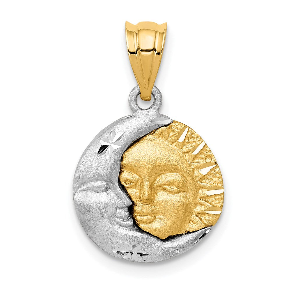 14K Bicolor Gold Sonne-und-Mond-Charm