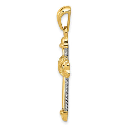 14K Bicolor Gold Kreuzanhänger