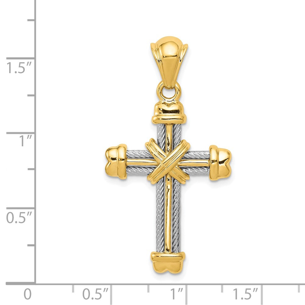 14K Bicolor Gold Kreuzanhänger
