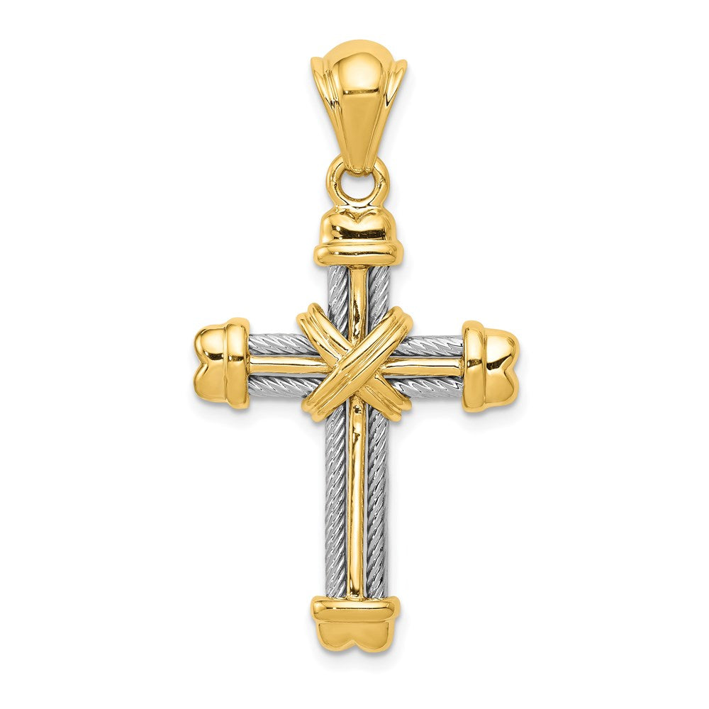 14K Bicolor Gold Kreuzanhänger
